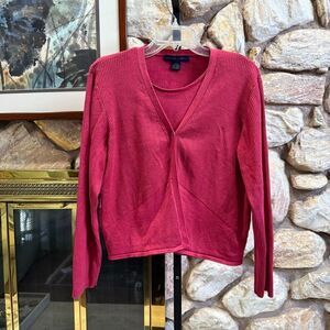 Chelsea Campbell women’s silk blend sweater set size xl